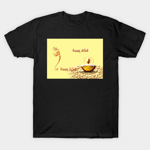 Happy Diwali Greeting Card T-Shirt by justrachna